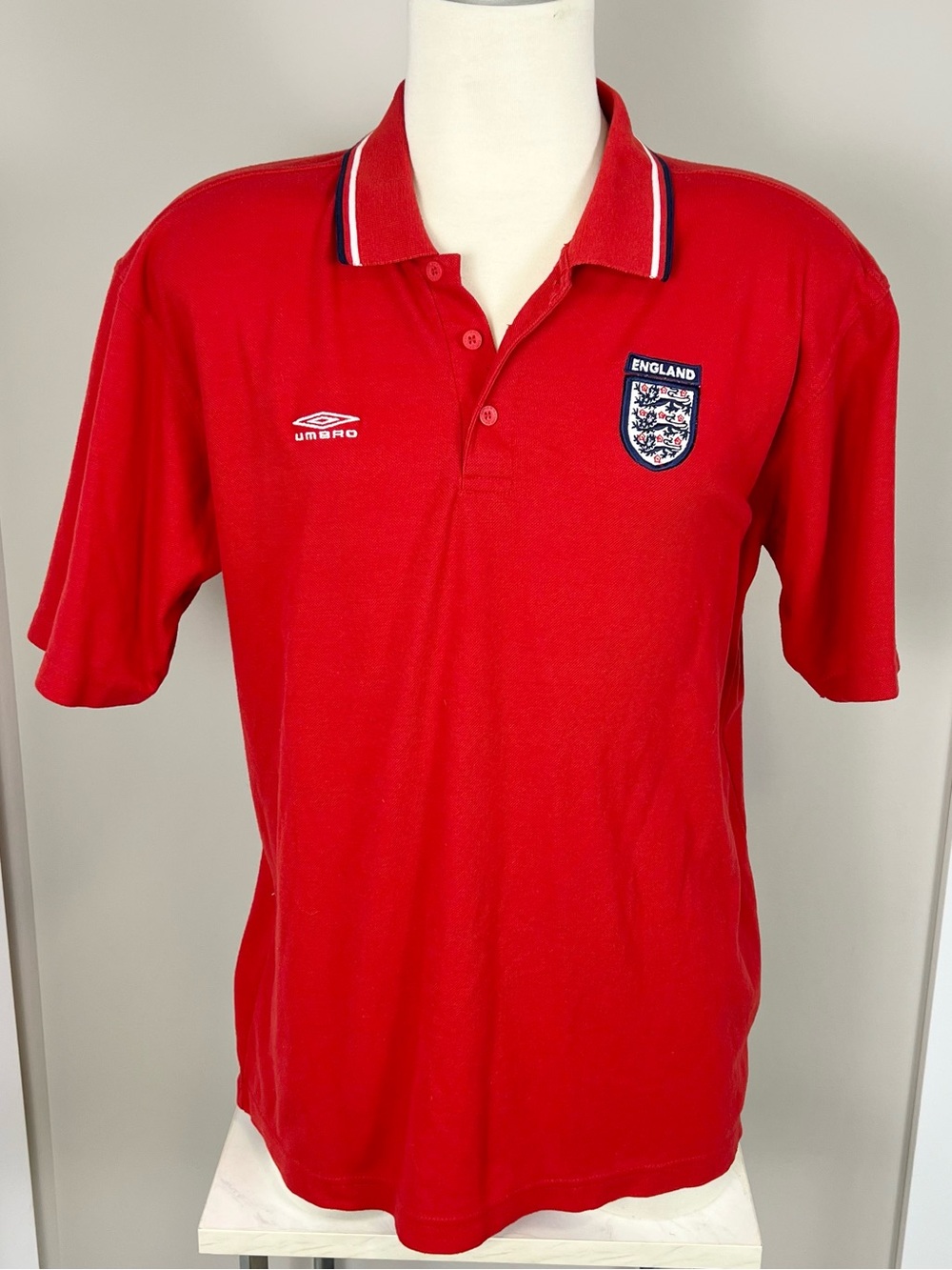Vintage 90’s England National Umbro Red Crest Polo